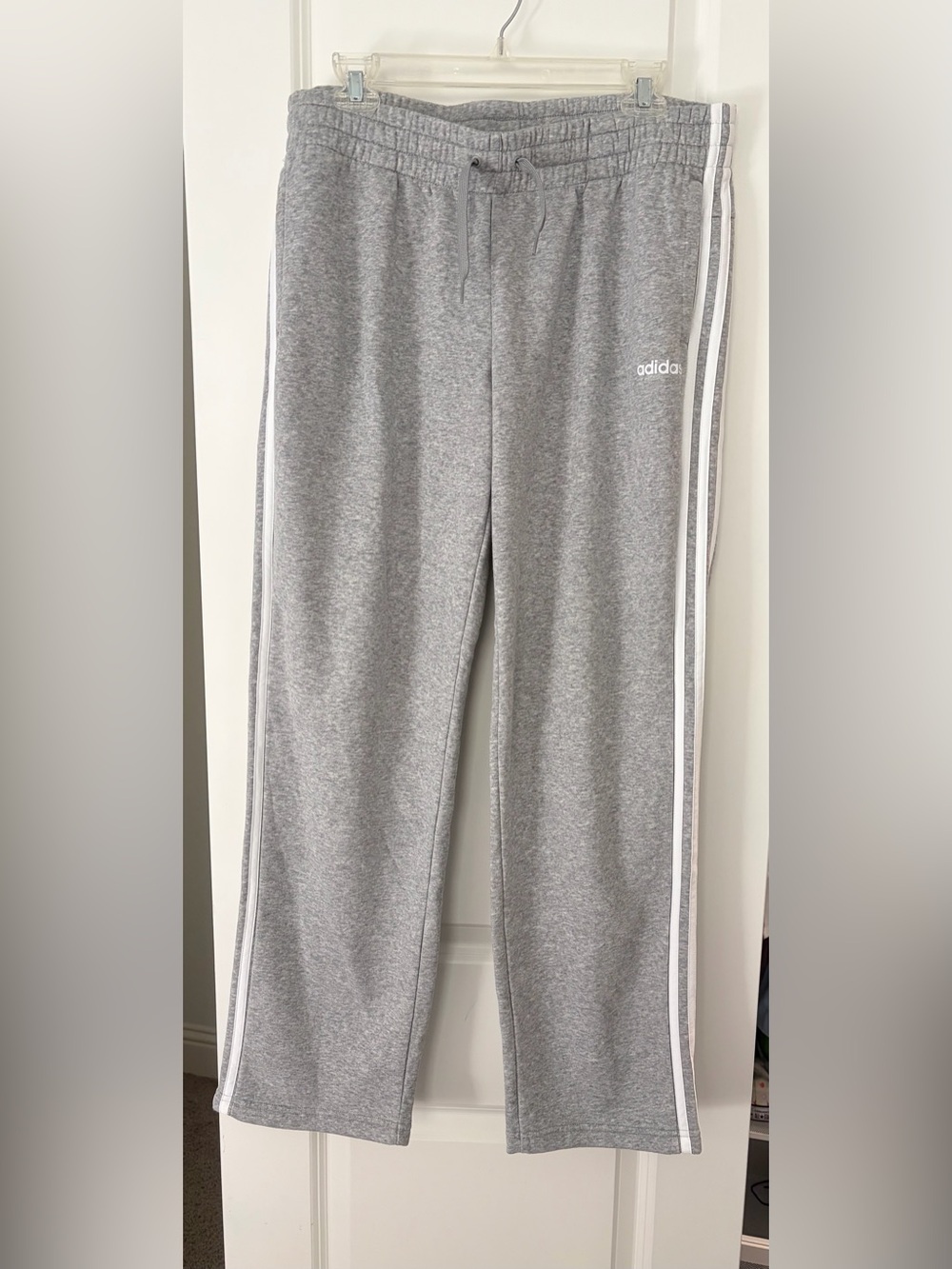 adidas Grey Sweatpants with White Side Stripes